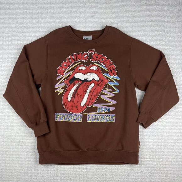 Rolling Stones Crewneck Sweatshirt Men XXS Brown Voodoo Lounge 1994 Sweater - Picture 1 of 16